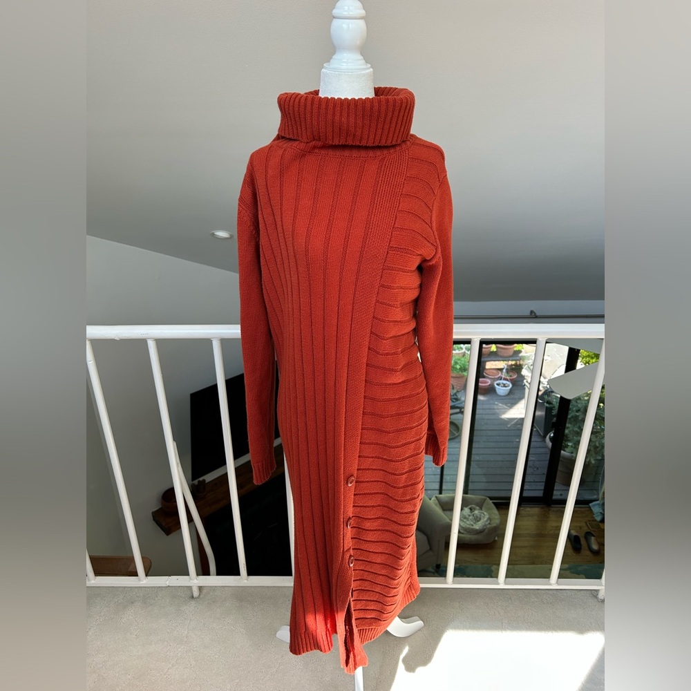 Avirex Japanese brand sweater dress rust red orange size S stretchy western